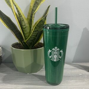 Starbucks Emerald Green Tumbler with Lid and Straw-new never used!